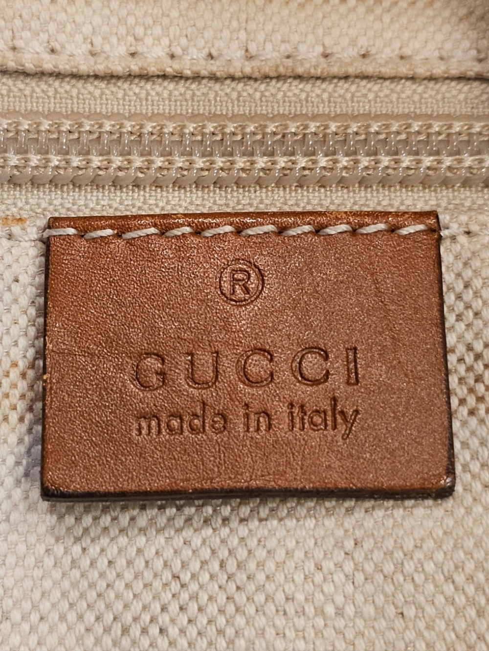 Gucci GG Nylon Tote Black with Brown Leather Handles - Picture 5 of 12